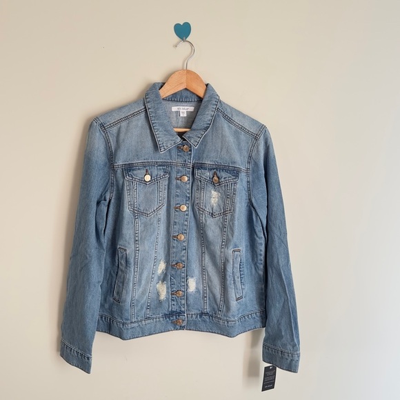 StS Blue Ella Boyfriend Distressed Women’s Denim Jacket Long Sleeve Size Adult - Picture 2 of 11